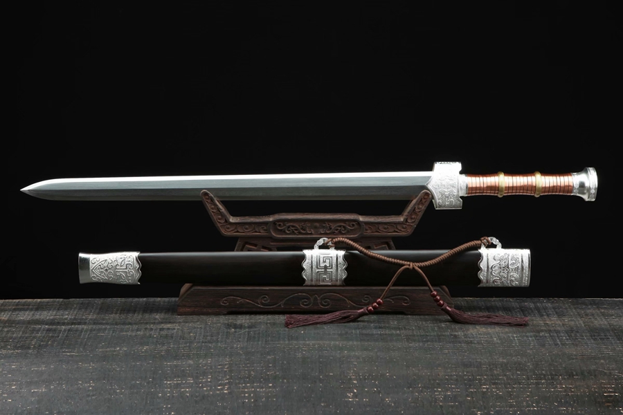 三色铜“青龙刀盘”武士刀（黑檀