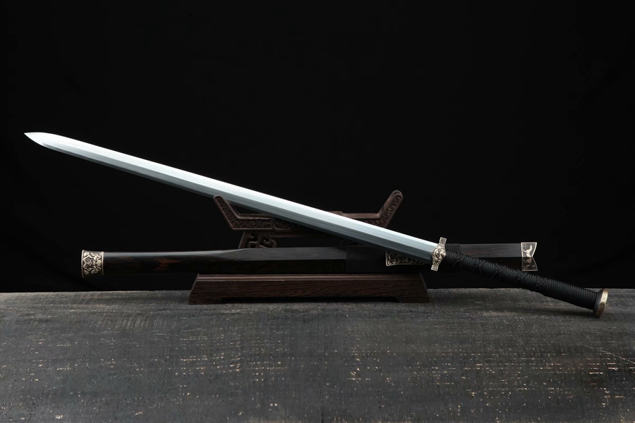 三色铜“青龙刀盘”武士刀（黑檀