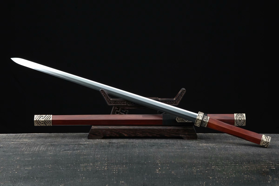 三色铜“青龙刀盘”武士刀（黑檀