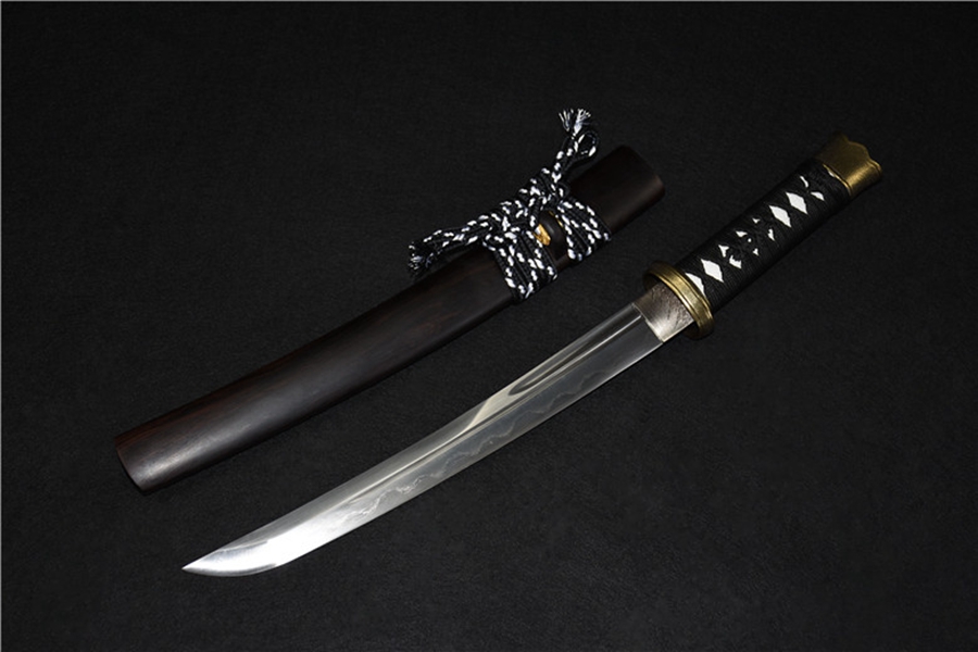 三色铜“青龙刀盘”武士刀（黑檀