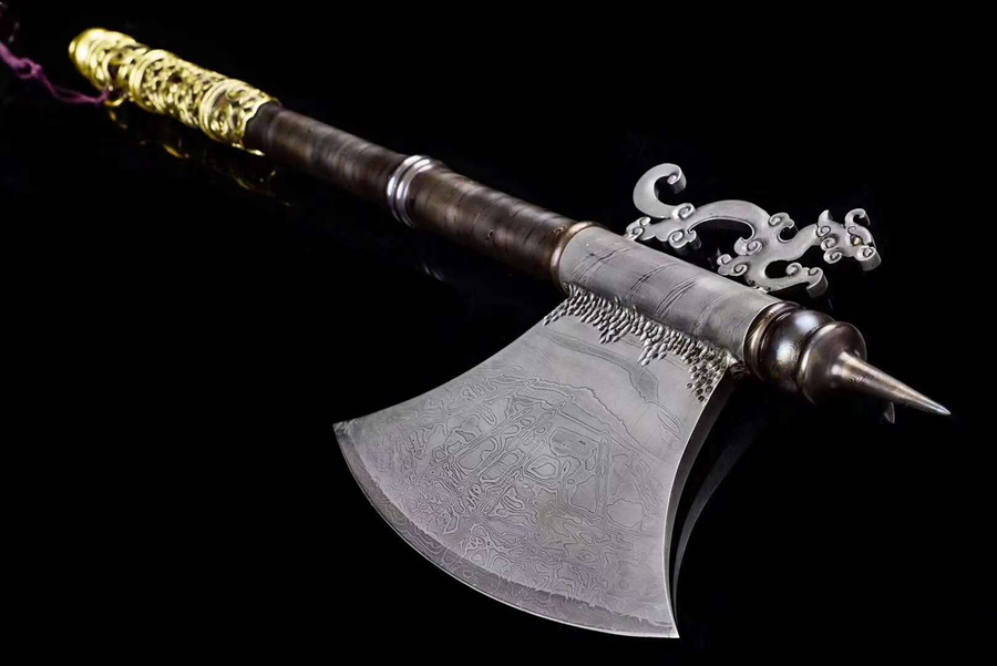 三色铜“青龙刀盘”武士刀（黑檀