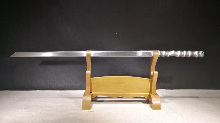 三色铜“青龙刀盘”武士刀（黑檀