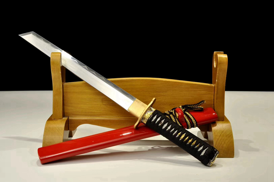 三色铜“青龙刀盘”武士刀（黑檀
