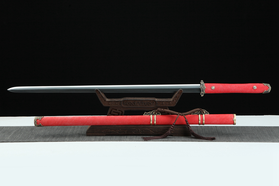 三色铜“青龙刀盘”武士刀（黑檀