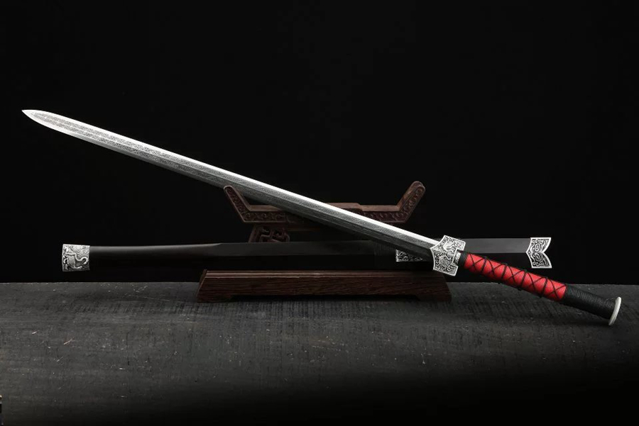三色铜“青龙刀盘”武士刀（黑檀