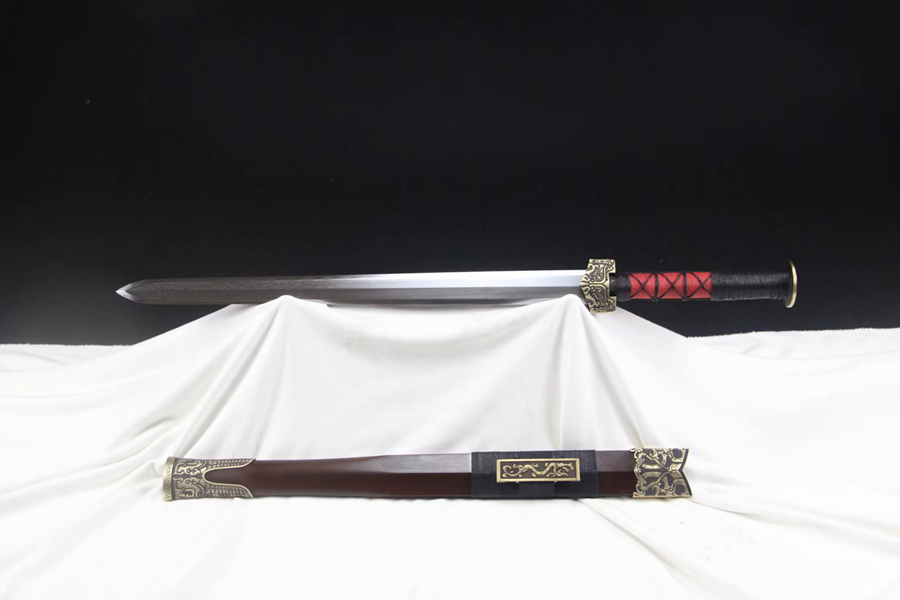 三色铜“青龙刀盘”武士刀（黑檀