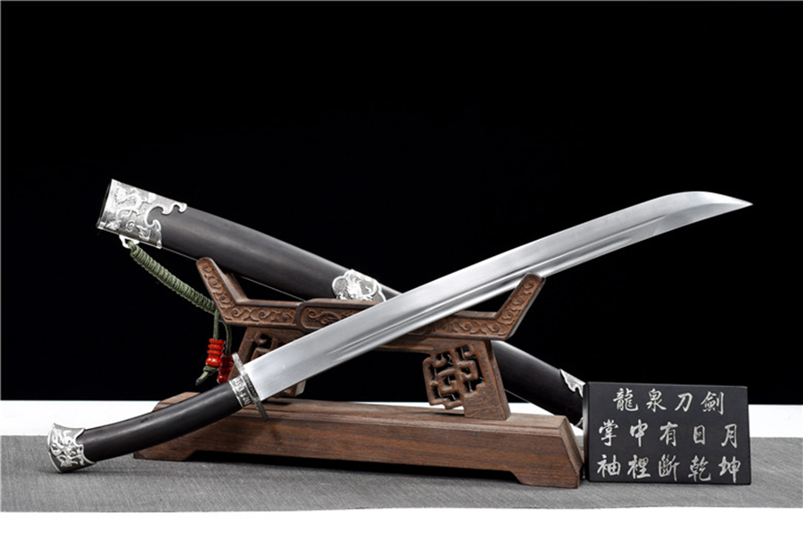三色铜“青龙刀盘”武士刀（黑檀