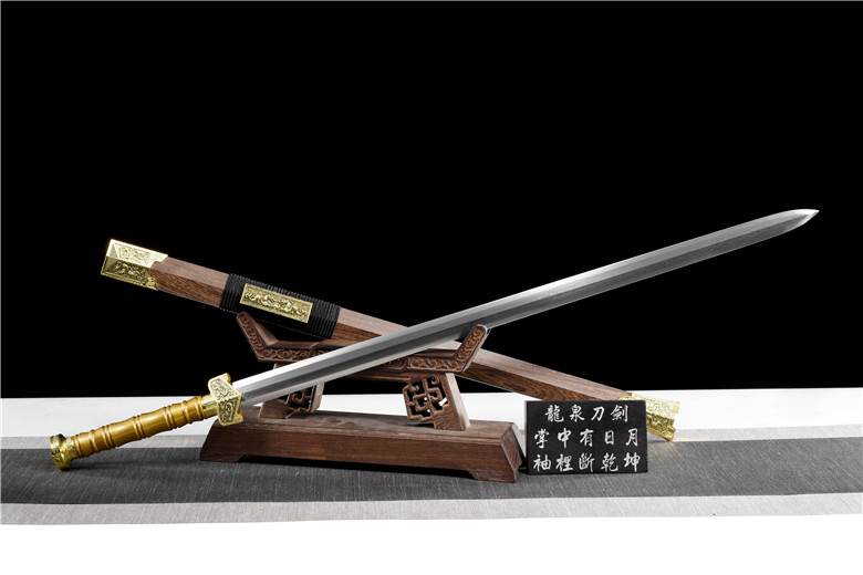 三色铜“青龙刀盘”武士刀（黑檀
