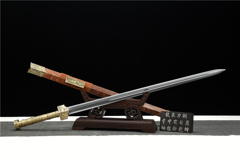 三色铜“青龙刀盘”武士刀（黑檀