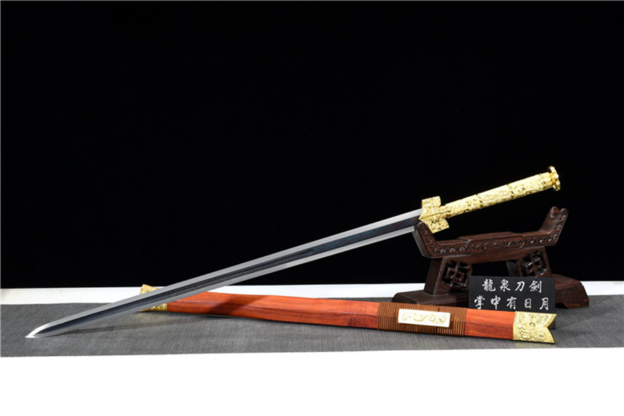 三色铜“青龙刀盘”武士刀（黑檀