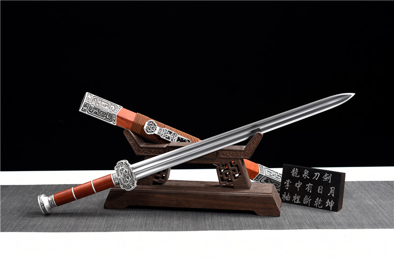三色铜“青龙刀盘”武士刀（黑檀