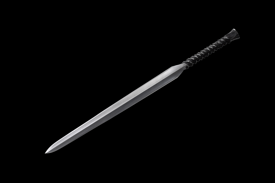 三色铜“青龙刀盘”武士刀（黑檀