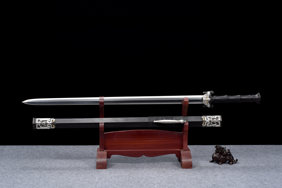 三色铜“青龙刀盘”武士刀（黑檀