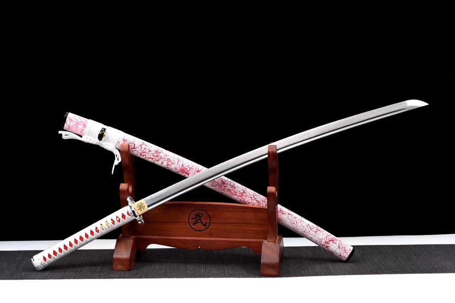 三色铜“青龙刀盘”武士刀（黑檀