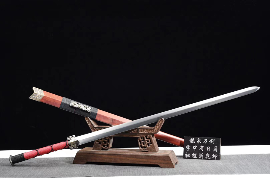 三色铜“青龙刀盘”武士刀（黑檀