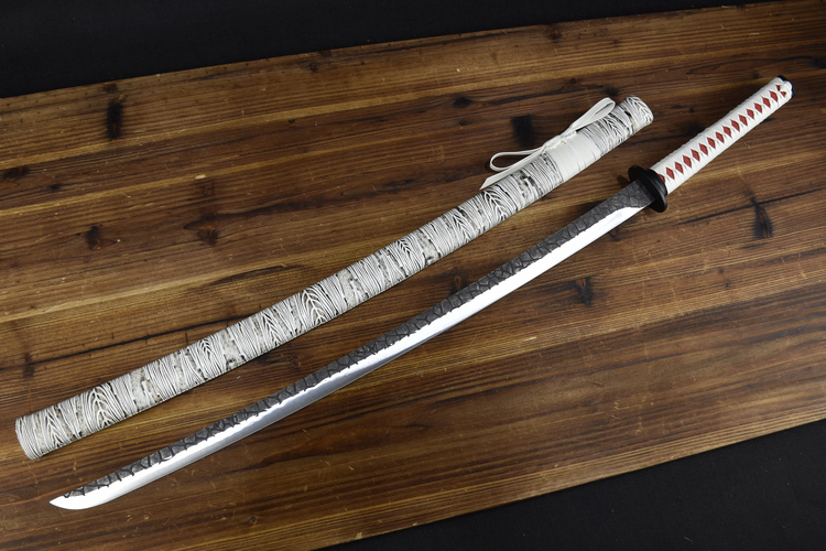 三色铜“青龙刀盘”武士刀（黑檀