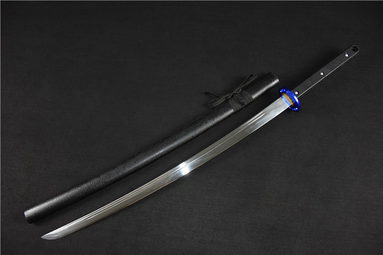 三色铜“青龙刀盘”武士刀（黑檀