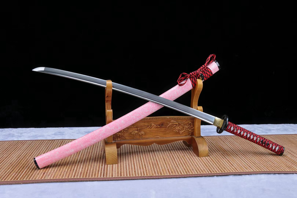 三色铜“青龙刀盘”武士刀（黑檀