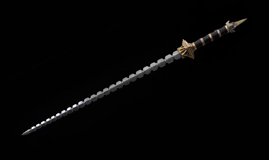 三色铜“青龙刀盘”武士刀（黑檀