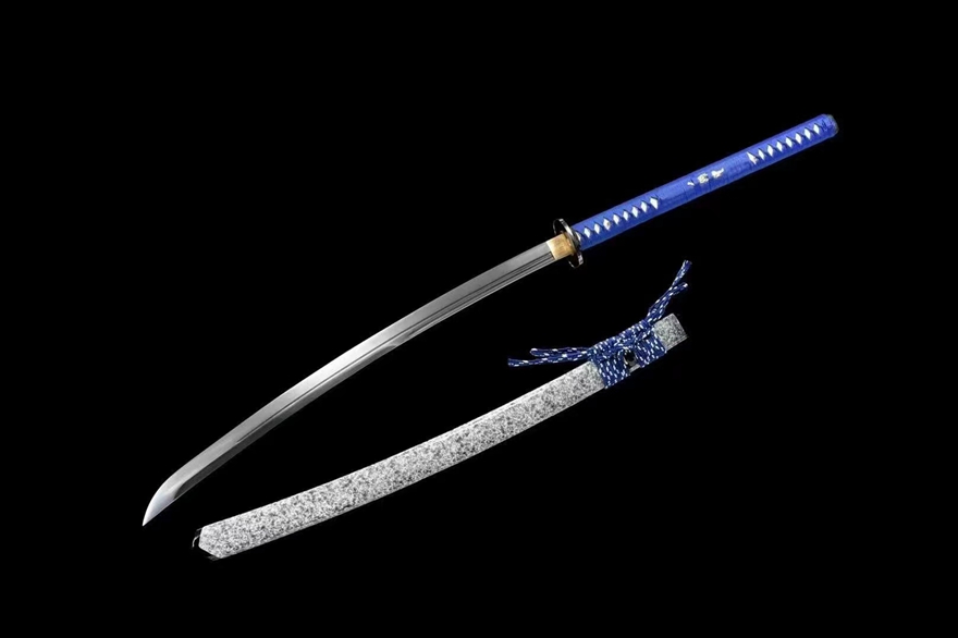 三色铜“青龙刀盘”武士刀（黑檀