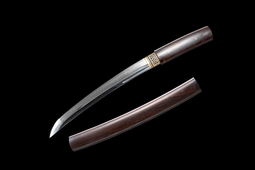 三色铜“青龙刀盘”武士刀（黑檀