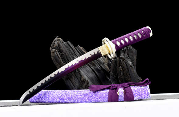 三色铜“青龙刀盘”武士刀（黑檀