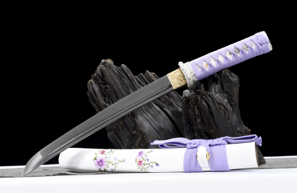三色铜“青龙刀盘”武士刀（黑檀