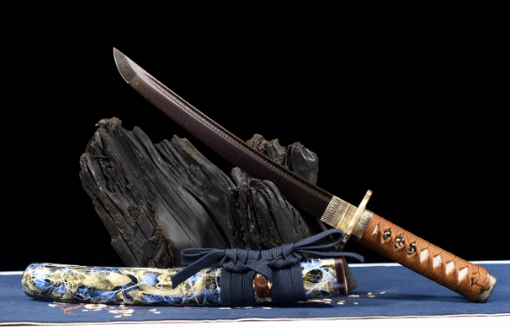 三色铜“青龙刀盘”武士刀（黑檀