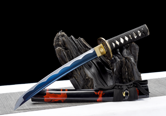 三色铜“青龙刀盘”武士刀（黑檀