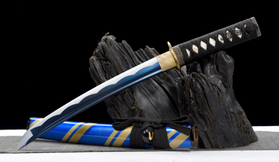 三色铜“青龙刀盘”武士刀（黑檀