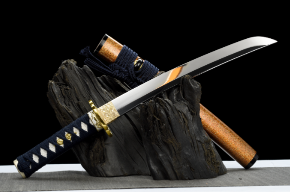 三色铜“青龙刀盘”武士刀（黑檀