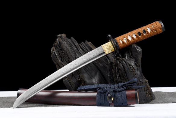 三色铜“青龙刀盘”武士刀（黑檀
