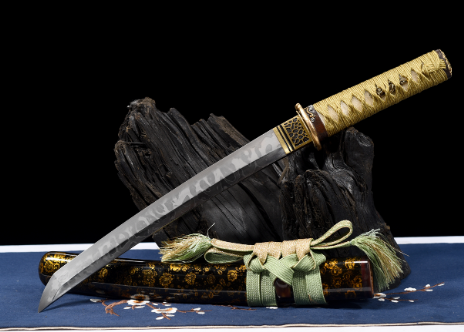 三色铜“青龙刀盘”武士刀（黑檀