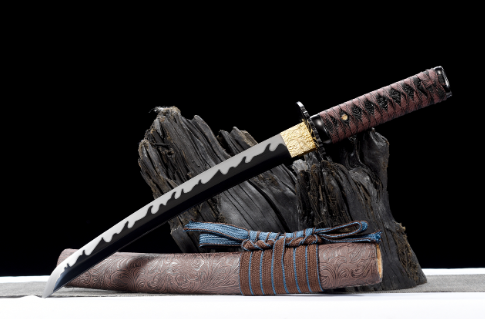 三色铜“青龙刀盘”武士刀（黑檀