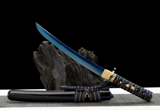 三色铜“青龙刀盘”武士刀（黑檀