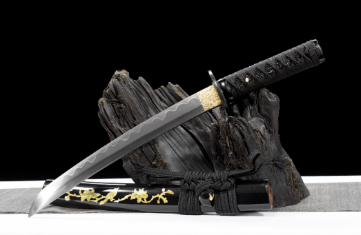 三色铜“青龙刀盘”武士刀（黑檀
