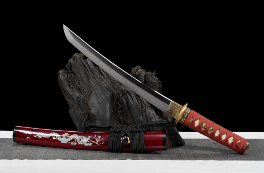 三色铜“青龙刀盘”武士刀（黑檀