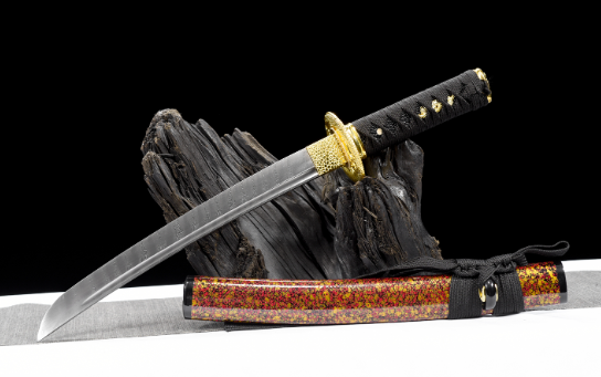 三色铜“青龙刀盘”武士刀（黑檀