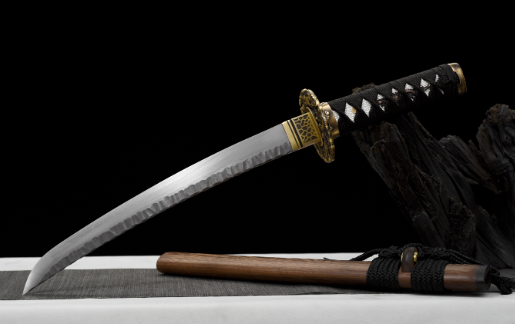 三色铜“青龙刀盘”武士刀（黑檀