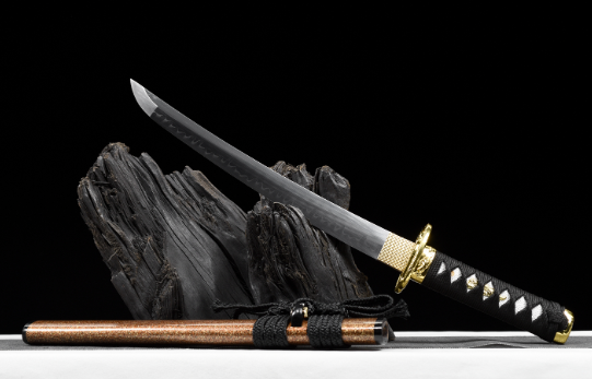 三色铜“青龙刀盘”武士刀（黑檀