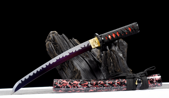 三色铜“青龙刀盘”武士刀（黑檀