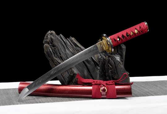 三色铜“青龙刀盘”武士刀（黑檀