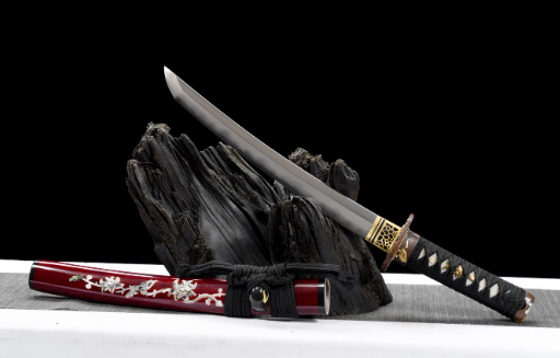 三色铜“青龙刀盘”武士刀（黑檀