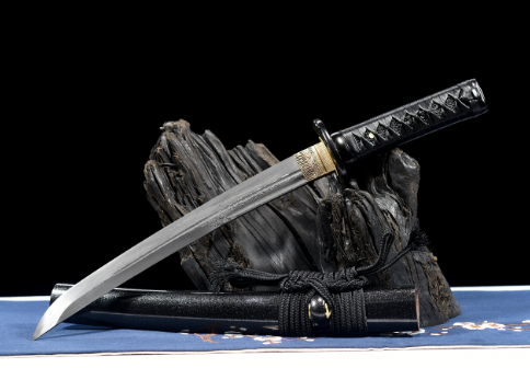 三色铜“青龙刀盘”武士刀（黑檀
