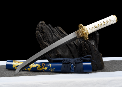 三色铜“青龙刀盘”武士刀（黑檀