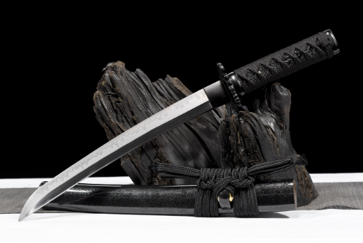 三色铜“青龙刀盘”武士刀（黑檀
