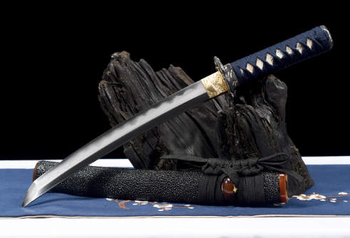 三色铜“青龙刀盘”武士刀（黑檀