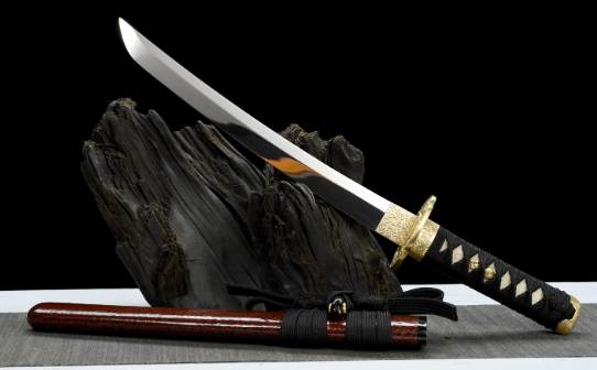 三色铜“青龙刀盘”武士刀（黑檀