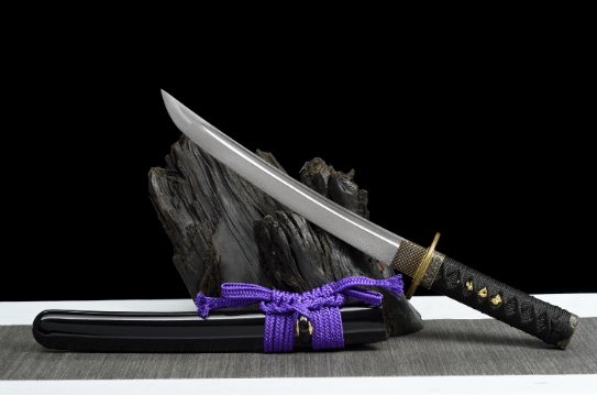 三色铜“青龙刀盘”武士刀（黑檀
