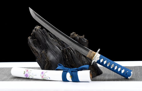 三色铜“青龙刀盘”武士刀（黑檀